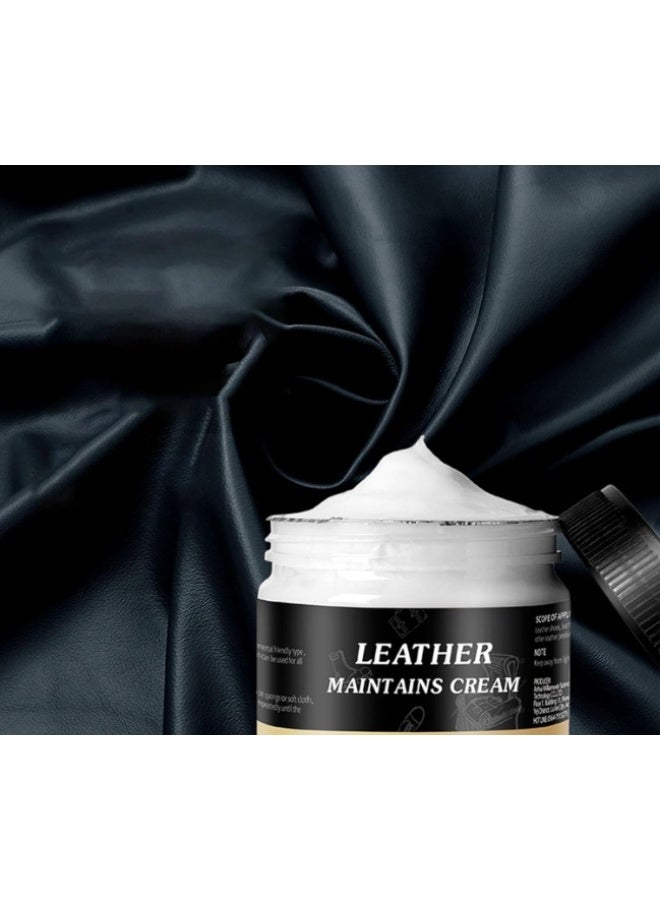 ويليام وير كريم مُحافظ على الجلد، كريم مُرمم لون الجلد، بلسم مُعيد تلوين تنجيد الجلد، بلسم مُعيد تلوين الأرائك والأحذية الجلدية، أبيض 100 غ + 5 غ - Image 1